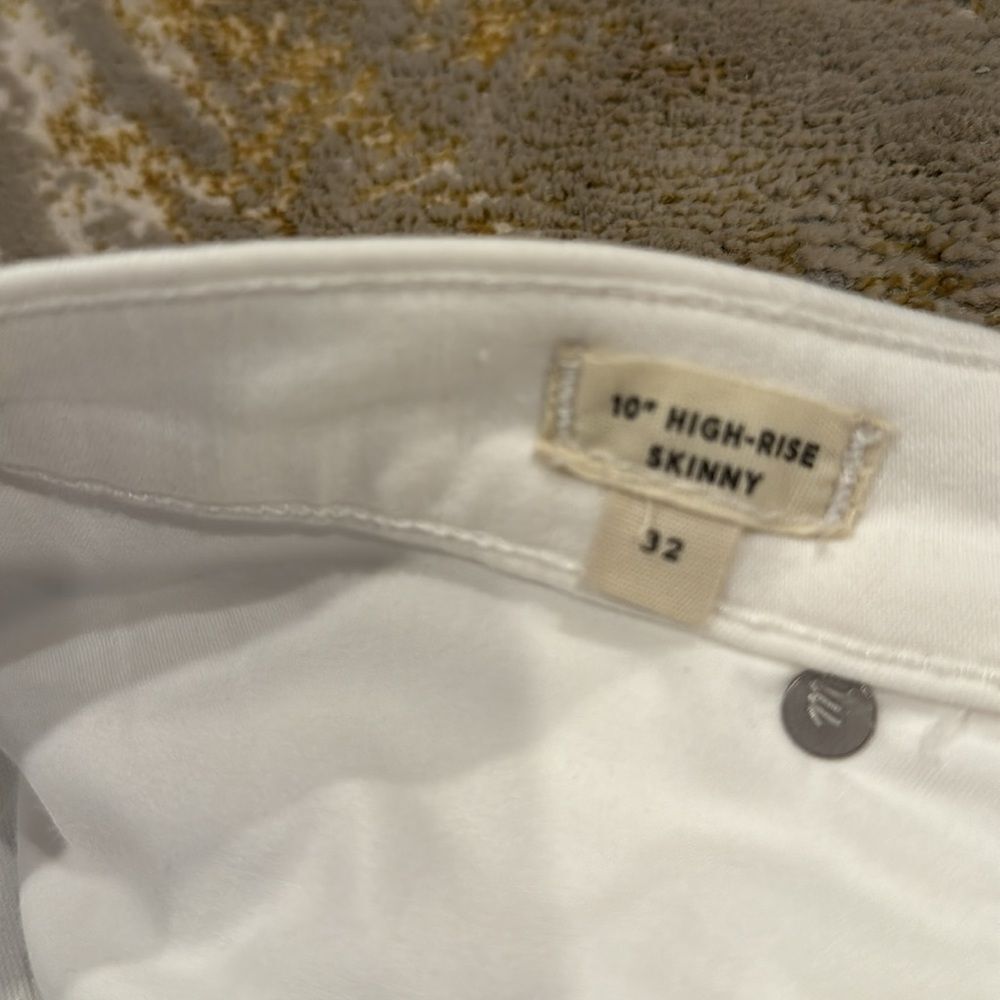 Madewell white 10" High-Rise Skinny Crop Jeans: Button-Front Edition size 32 EUC - Picture 5 of 10